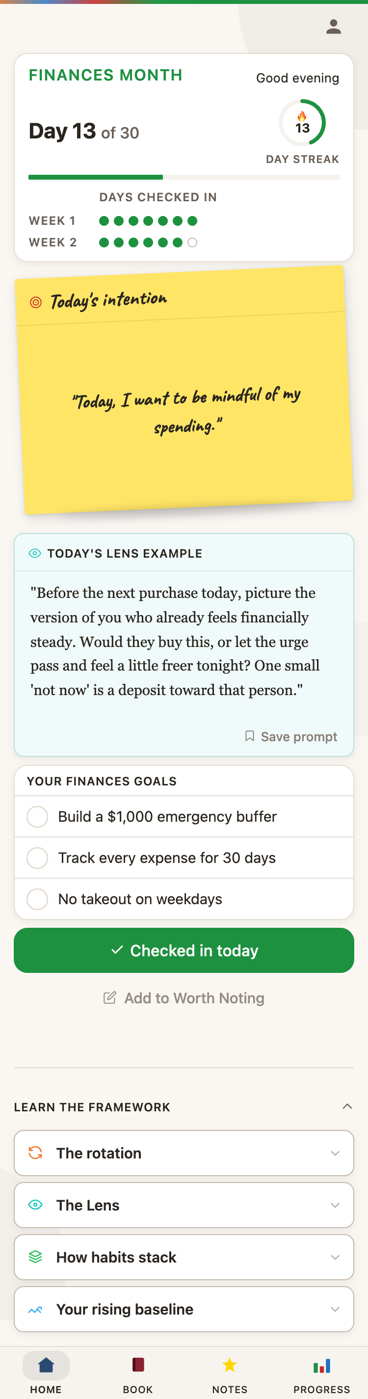 Daily dashboard